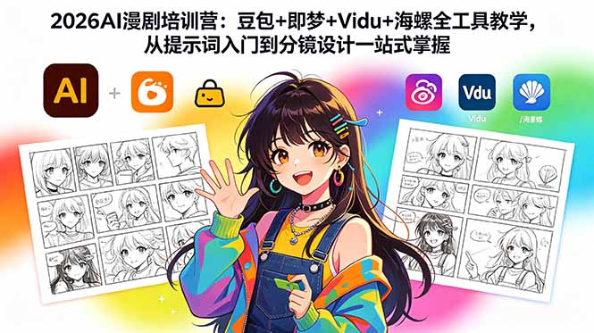 （18607期）2026AI漫剧培训营：豆包+即梦+Vidu+海螺全工具教学，从提示词入门到分镜设计一站式掌握-赛德副业库