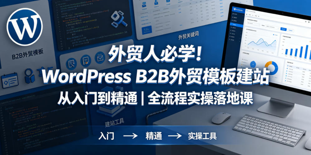 外贸人必学!WordPress B2B外贸模板建站从入门到精通|全流程实操落地课-赛德副业库