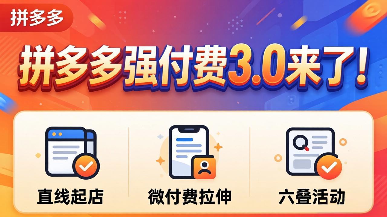 (18284期)拼多多强付费3.0来了(更新4月)直线起店+微付费拉伸+六叠活动,稳定起店破解流量瓶颈-赛德副业库