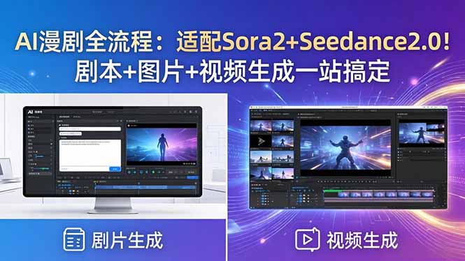 (18400期)AI漫剧全流程:适配Sora2+Seedance2.0!剧本+图片+视频生成一站搞定-赛德副业库