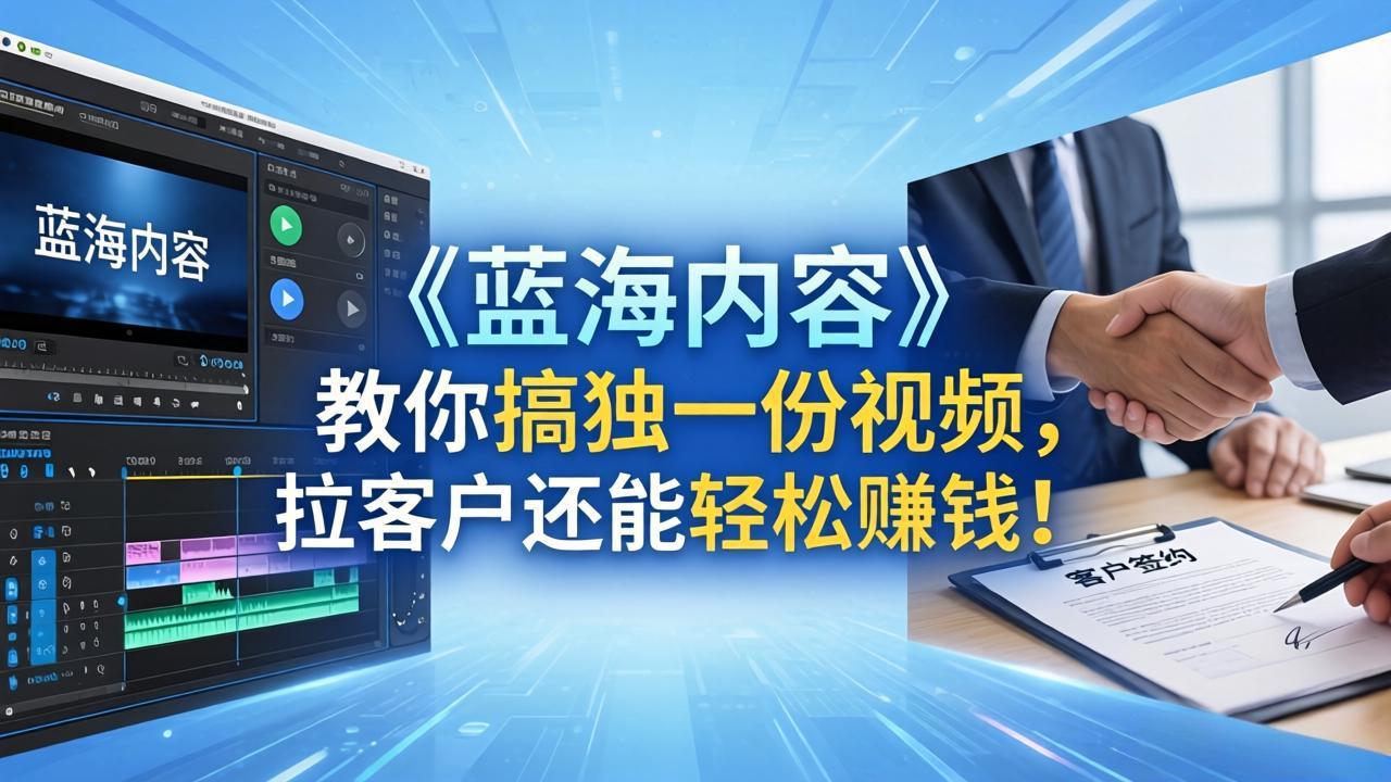 (18301期)做视频卷不动了?《蓝海内容》教你搞独一份视频,拉客户还能轻松赚钱!-赛德副业库