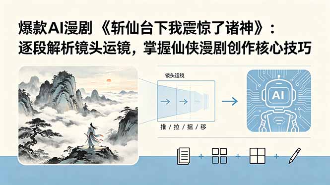 (18620期)爆款AI漫剧《斩仙台下我震惊了诸神》:逐段解析镜头运镜,掌握仙侠漫剧创作核心技巧-赛德副业库