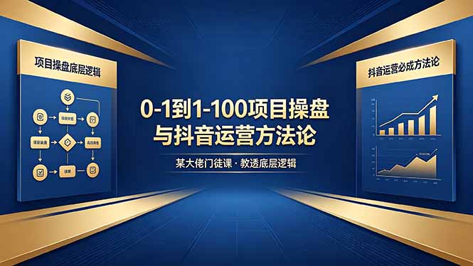 （18382期）0-1到1-100怎么建？某大佬门徒课教透项目操盘底层逻辑+抖音运营必成方法论-赛德副业库
