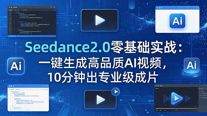 （18323期）Seedance2.0零基础实战：一键生成高品质AI视频，10分钟出专业级成片-赛德副业库