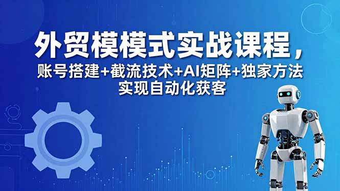 (18367期)外贸新模式实战课程-更新5月,账号搭建+截流技术+AI矩阵+独家方法实现自动化获客-赛德副业库