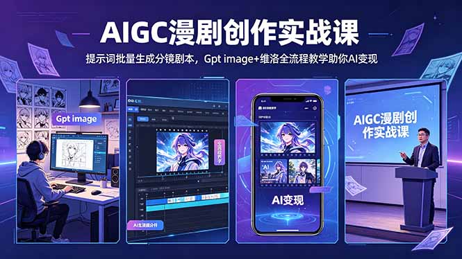 (18482期)AIGC漫剧创作实战课-更新5月16,提示词批量生成分镜剧本,Gpt image+维洛全流程教学助你AI变现-赛德副业库