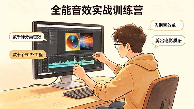 （18287期）全能音效实战训练营：数千种分类音效+数十个FCPX工程，告别音效单一，剪出电影质感-赛德副业库