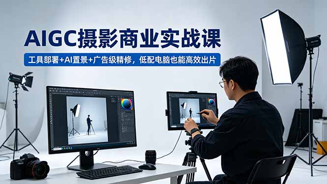 （18434期）AIGC 摄影商业实战课，工具部署+AI置景+广告级精修，低配电脑也能高效出片-赛德副业库