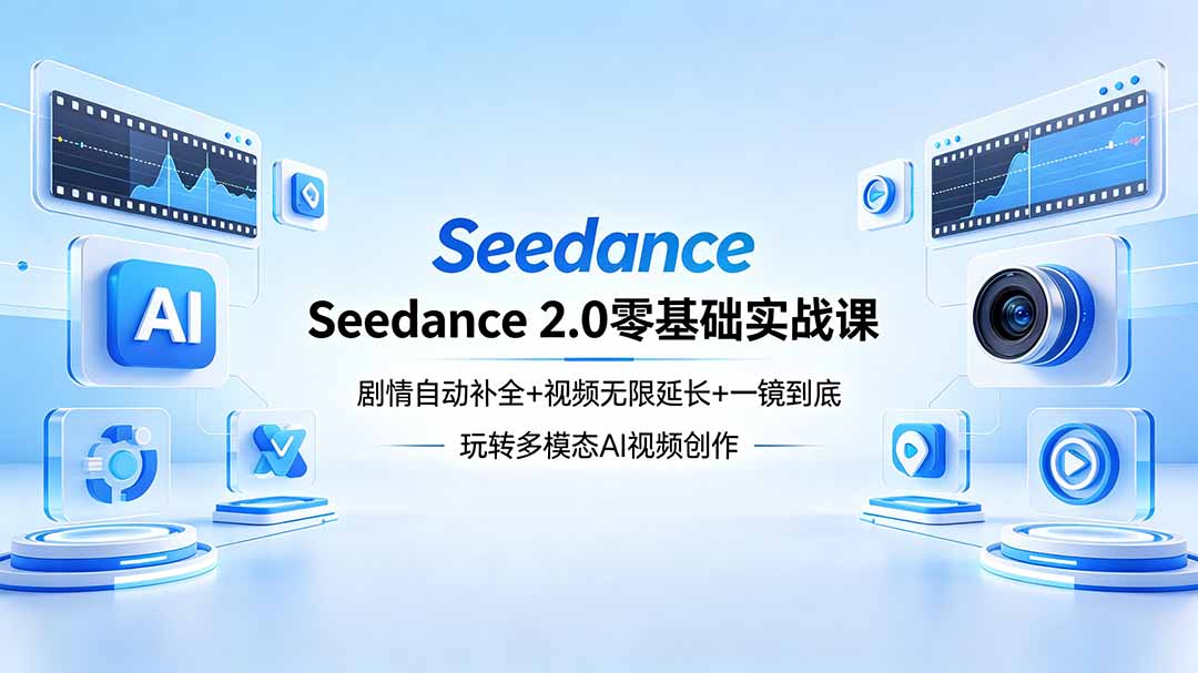 （18312期）Seedance 2.0零基础实战课：剧情自动补全+视频无限延长+一镜到底：玩转多模态AI视频创作-赛德副业库