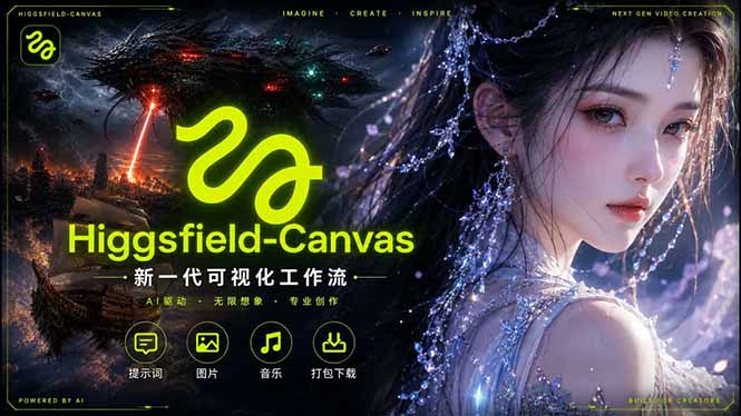 （18502期）Higgsfield Canvas AI视频制作详解，节点式工作流搭建，重构新式视频创作完整教程-赛德副业库