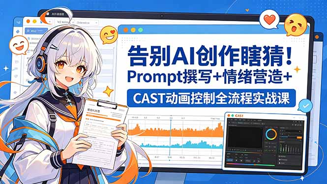 (18473期)告别AI创作瞎猜!Prompt撰写+情绪营造+CAST动画控制全流程实战课-赛德副业库