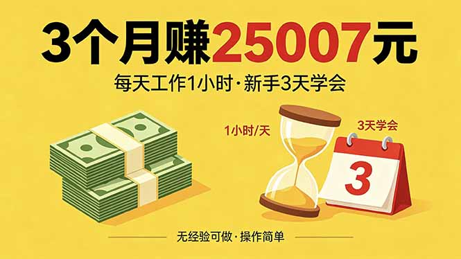 (18325期)3个月赚钱25007元,每天工作1个小时,新手3天全部学会!-赛德副业库