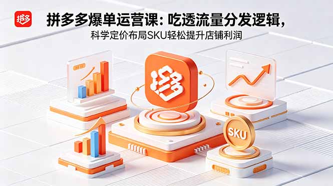 (18577期)拼多多爆单运营实战课:吃透流量分发逻辑,科学定价布局SKU轻松提升店铺利润-赛德副业库
