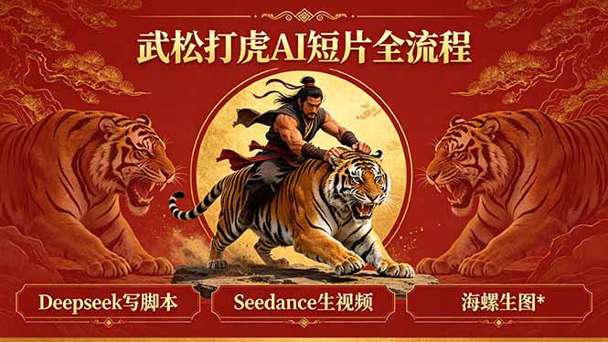 （18370期）武松打虎AI短片全流程：Deepseek写脚本+Seedance生视频+海螺生图-赛德副业库