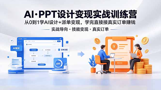 (18458期)AI·PPT设计变现实战训练营,从0到1学AI设计+派单变现,学完直接接真实订单赚钱-赛德副业库