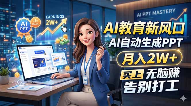 (18330期)AI教育新风口,AI自动生成PPT,月入2W+,无脑赚,告别打工-赛德副业库