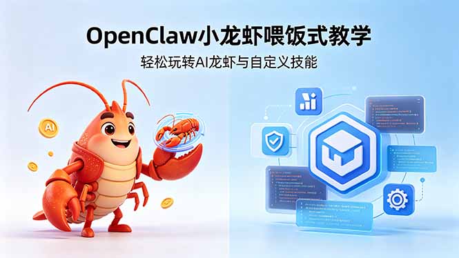 (18314期)不用懂技术!OpenClaw小龙虾喂饭式教学,轻松玩转AI龙虾与自定义技能-赛德副业库