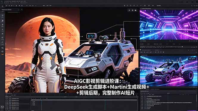 (18475期)AIGC影视剪辑进阶课:DeepSeek生成脚本+Martini生成视频+剪辑后期,完整制作AI短片-赛德副业库