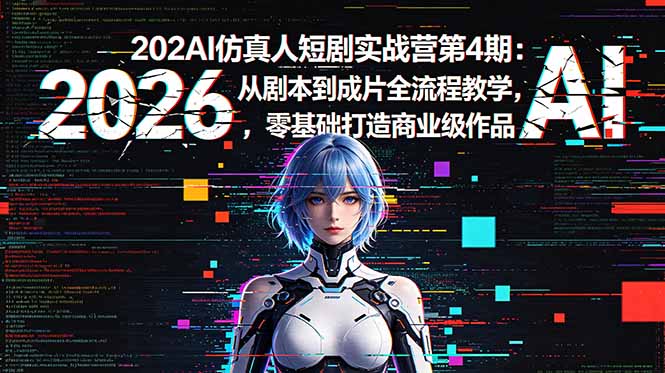 (18656期)2026AI仿真人短剧实战营第4期:从剧本到成片全流程教学,零基础打造商业级作品-赛德副业库