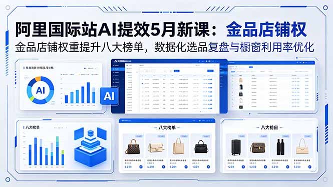(18556期)阿里国际站AI提效5月新课:金品店铺权重提升八大榜单,数据化选品复盘与橱窗利用率优化-赛德副业库