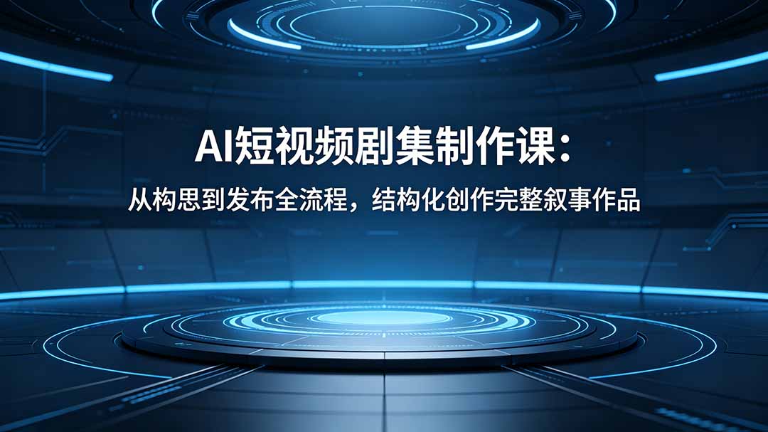 (18414期)AI短视频剧集制作课:从构思到发布全流程,结构化创作完整叙事作品-赛德副业库