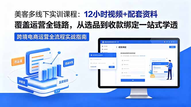 (18531期)美客多线下实训课程:12小时视频+配套资料覆盖运营全链路,从选品到收款绑定一站式学透-赛德副业库