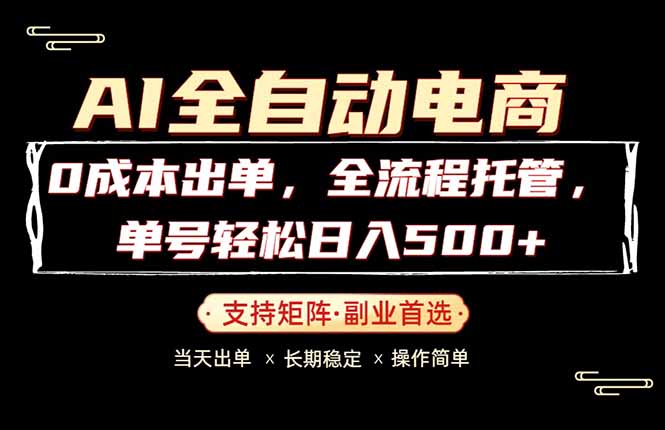 (18348期)0成本出单,全流程托管,单日轻松日入500+-赛德副业库