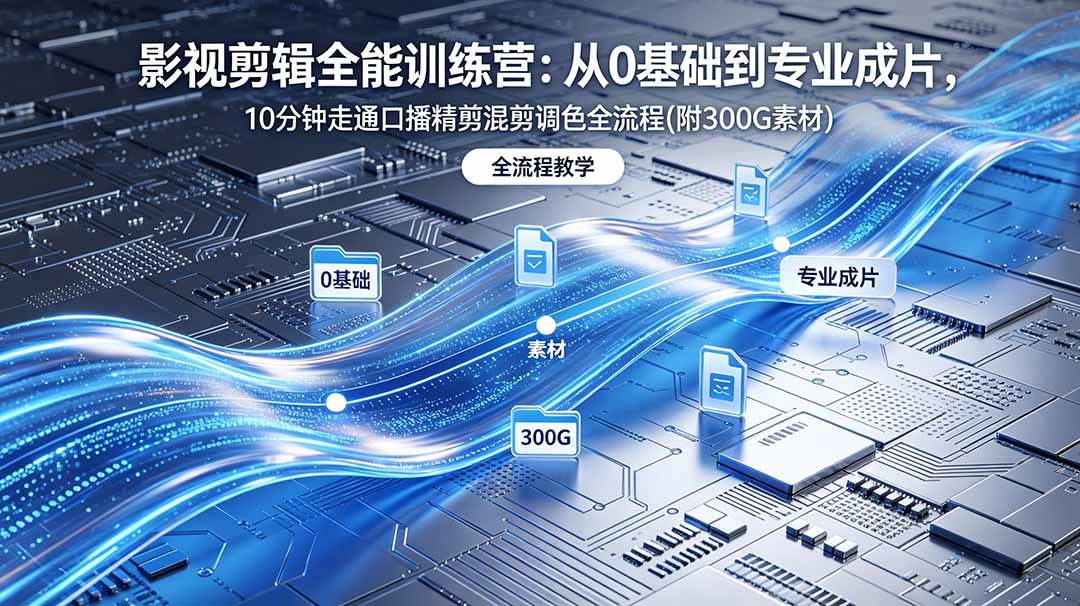 (18664期)2026影视剪辑全能实战课|0基础到专业成片,全流程教学,高清带300G素材-赛德副业库