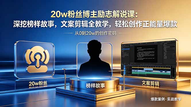 （18648期）20w粉丝博主励志解说课：深挖榜样故事，文案剪辑全教学，轻松创作正能量爆款-赛德副业库
