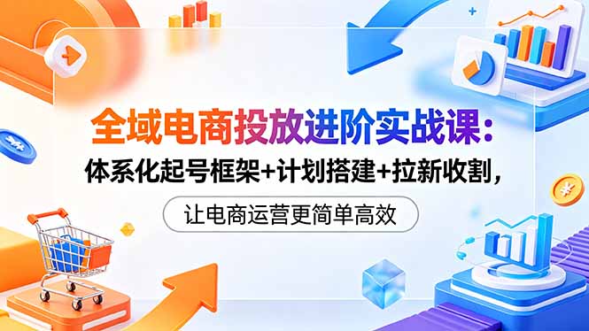 (18532期)全域电商投放进阶实战课:体系化起号框架+计划搭建+拉新收割,让电商运营更简单高效-赛德副业库
