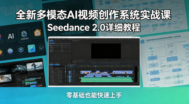 全新多模态AI视频创作系统实战课，Seedance 2.0详细教程，零基础也能快速上手-赛德副业库