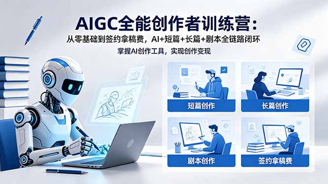 (18403期)AIGC全能创作者训练营:从零基础到签约拿稿费,AI+短篇+长篇+剧本全链路闭环-赛德副业库