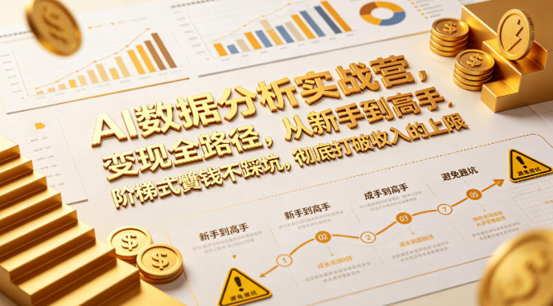AI数据分析实战营，变现全路径，从新手到高手，阶梯式賺钱不踩坑，彻底打破收入的上限-赛德副业库
