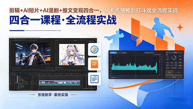 （18463期）剪辑+AI短片+AI漫剧+推文变现四合一，从卡点抽帧到打斗戏全流程实战-赛德副业库