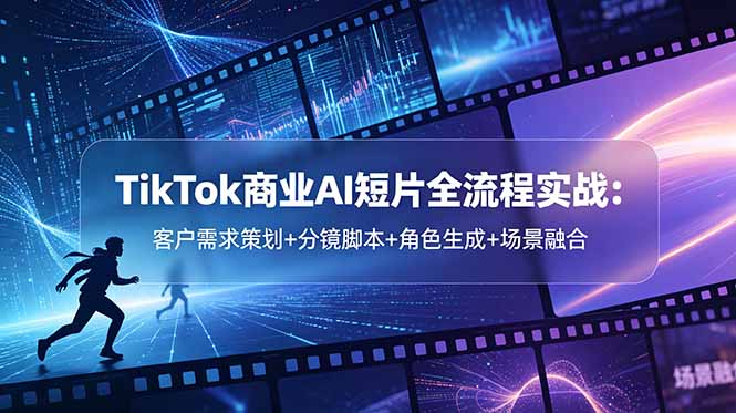 (18678期)TikTok商业AI短片全流程实战:客户需求策划+分镜脚本+角色生成+场景融合-赛德副业库