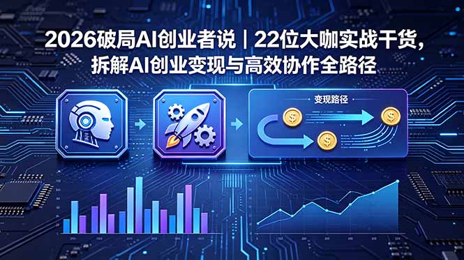 (18628期)2026 破局 AI 创业者说|22 位大咖实战干货,拆解 AI 创业变现与高效协作全路径-赛德副业库