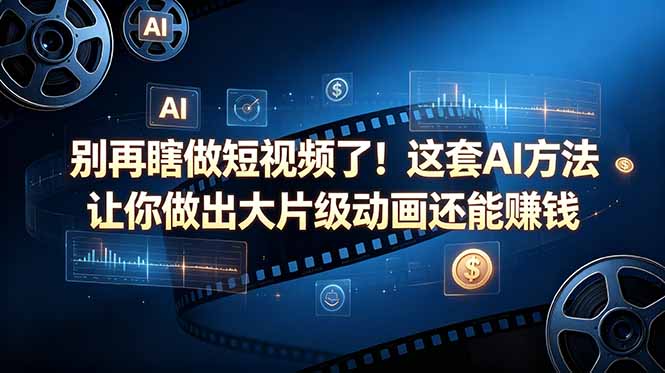 （18549期）别再瞎做短视频了！这套 AI 方法让你做出大片级动画还能赚钱【原创双语字幕】-赛德副业库
