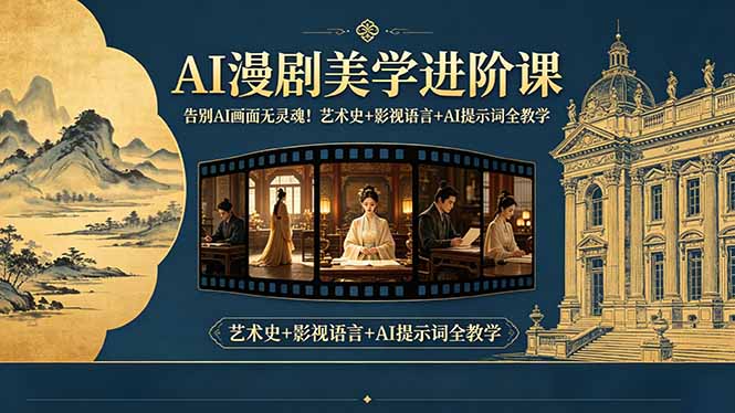 (18480期)告别AI画面无灵魂!AI漫剧美学进阶课,艺术史+影视语言+AI提示词全教学-赛德副业库