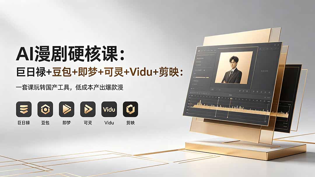 (18280期)AI漫剧硬核课:巨日禄+豆包+即梦+可灵+Vidu+剪映:一套课玩转国产工具,低成本产出爆款漫剧-赛德副业库