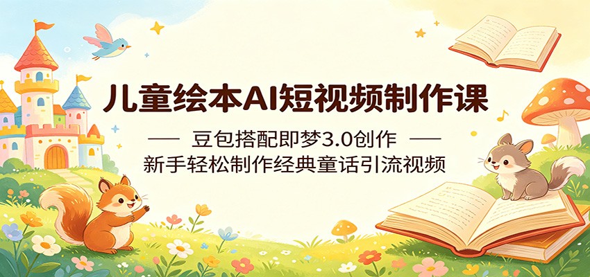 儿童绘本AI短视频制作课:豆包搭配即梦3.0创作,新手轻松制作经典童话引流视频-赛德副业库