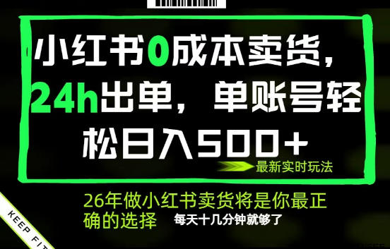 小红书0成本AI卖货,24小时出单,全流程托管,保底日入500+,每天十几分钟就够了【揭秘】-赛德副业库