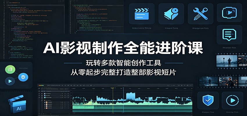 AI影视制作全能进阶课:玩转多款智能创作工具,从零起步完整打造整部影视短片-赛德副业库