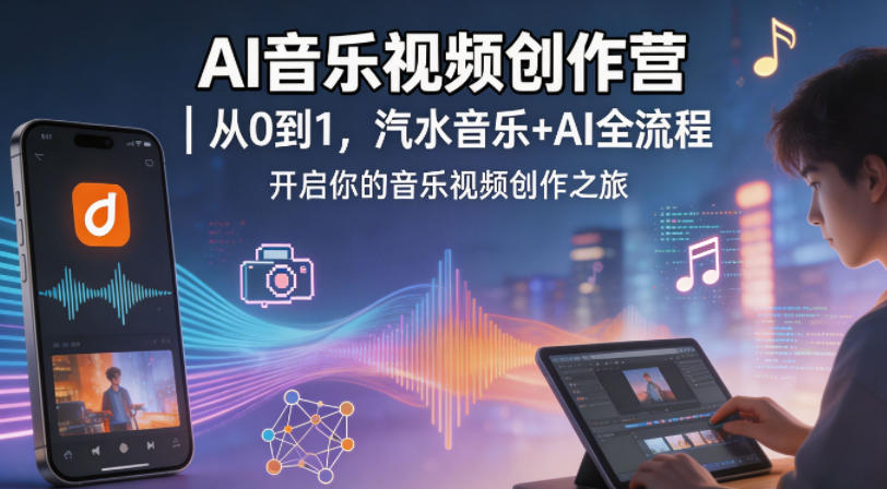 AI音乐视频创作营｜从0到1，汽水音乐+AI全流程，开启你的音乐视频创作之旅-赛德副业库