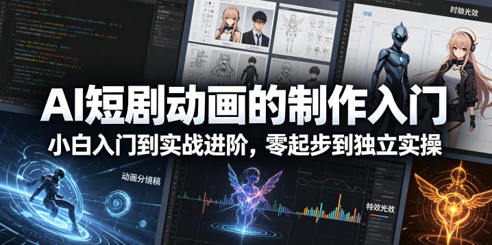 AI短剧动画的制作入门，小白入门到实战进阶，零起步到独立实操-赛德副业库