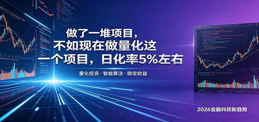 做了一堆项目,不如现在做量化这一个项目,模式简单,收益可控-赛德副业库