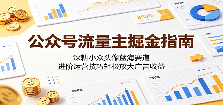 公众号流量主掘金指南：深耕小众头像蓝海赛道，进阶运营技巧轻松放大广告收益-赛德副业库