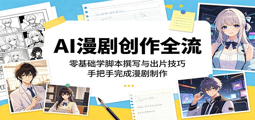 AI漫剧创作全流:零基础学脚本撰写与出片技巧,手把手完成漫剧制作-赛德副业库