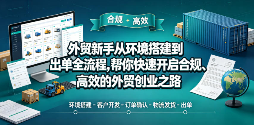 外贸新手从环境搭建到出单全流程,帮你快速开启合规、高效的外贸创业之路-赛德副业库