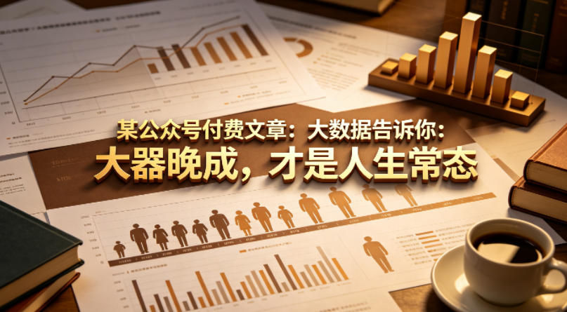 某公众号付费文章:大数据告诉你:大器晚成,才是人生常态-赛德副业库