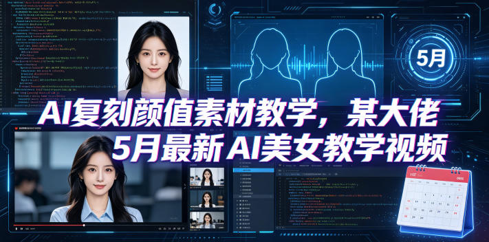 AI复刻颜值素材教学,某大佬5月最新AI美女教学视频,内含4月好物复刻教学-赛德副业库